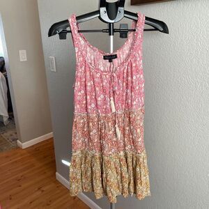 NWOT Rachel Zoe Ditzy Floral Boho Tiered Babydoll Mini Tank Dress Cottage M